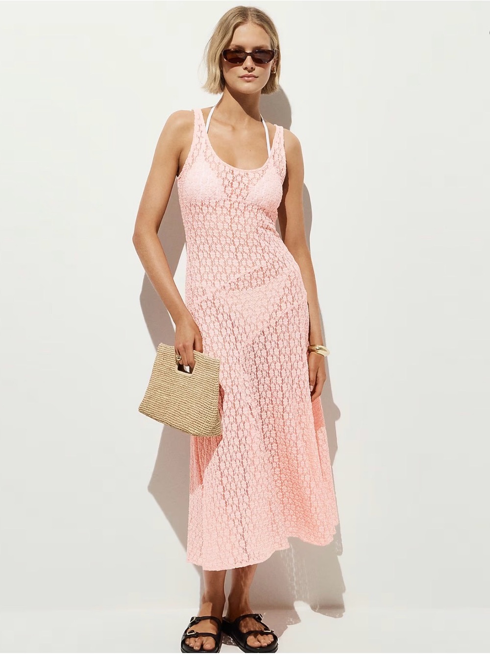 J. Crew Pink Sheer Mini Cover-Up Dress